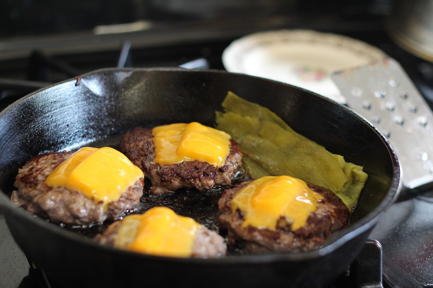 burgers-on-cast-iron-pan
