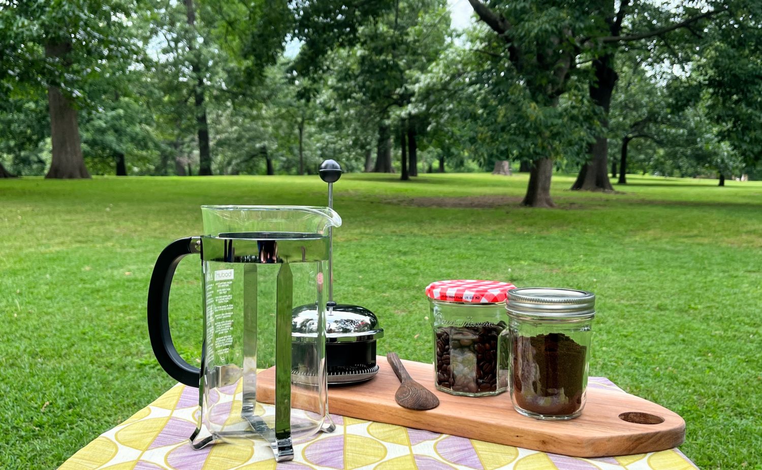 french-press-and-coffee-in-jars